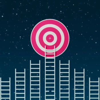 ladders leading to a target in the sky - how to conclude a blog post